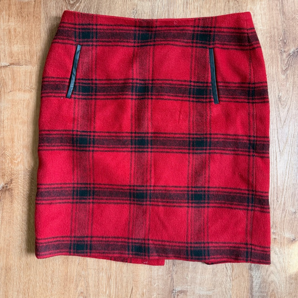 Talbots plaid wool skirt 10